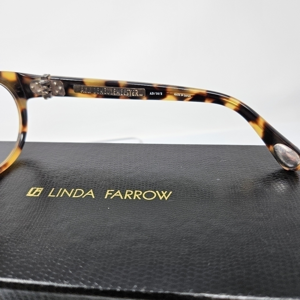 Linda Farrow X Ann Demeulemeester Tortoiseshell Oval Optical Eyeglass Frame — image 3 of 8
